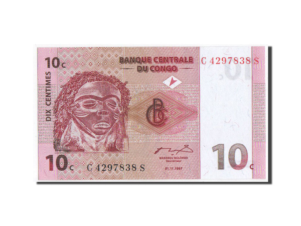 Banknote, Congo Democratic Republic, 10 Centimes, 1997, UNC(64)