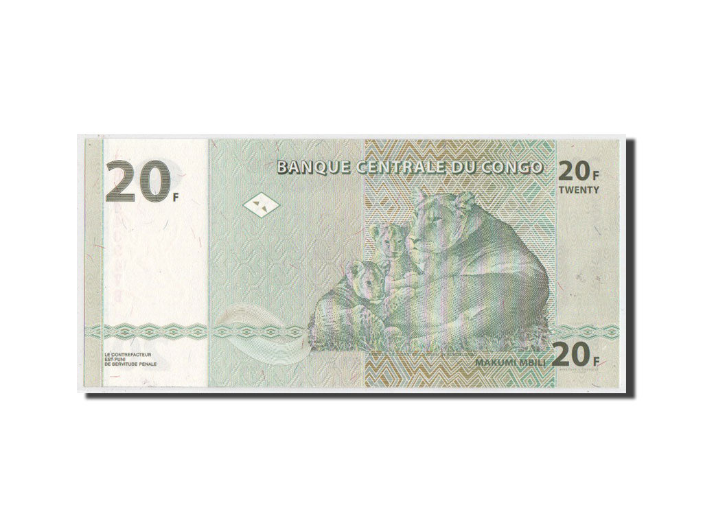 Billete, 20 Francs, 2003, República Democrática de Congo, SC+
