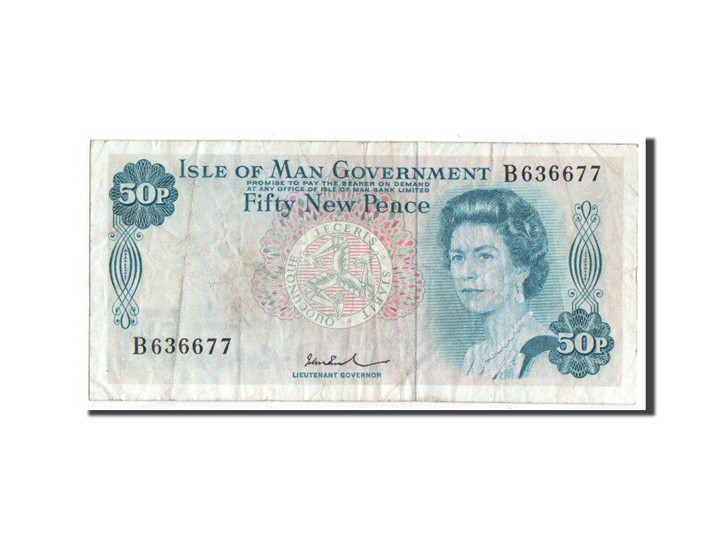 Ile de Man, 50 New Pence type 1972 ND, Pick 28c