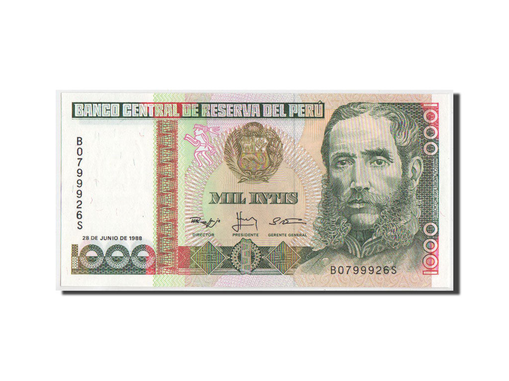 Peru, 1000 Intis, 1988, KM #136b, EF(40-45), B0799926S