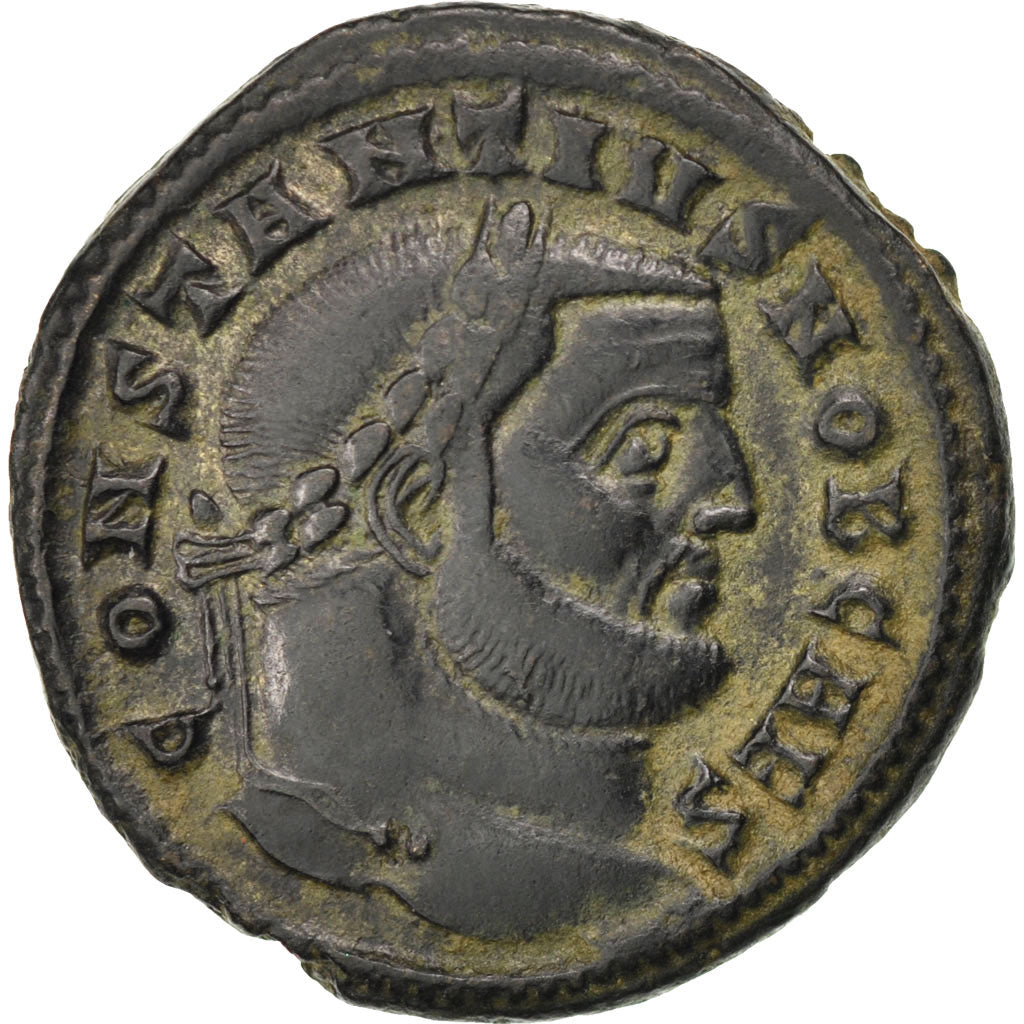 Constantius I, Follis, Ticinum, EF(40-45), Bronze, RIC #46a, 10.80