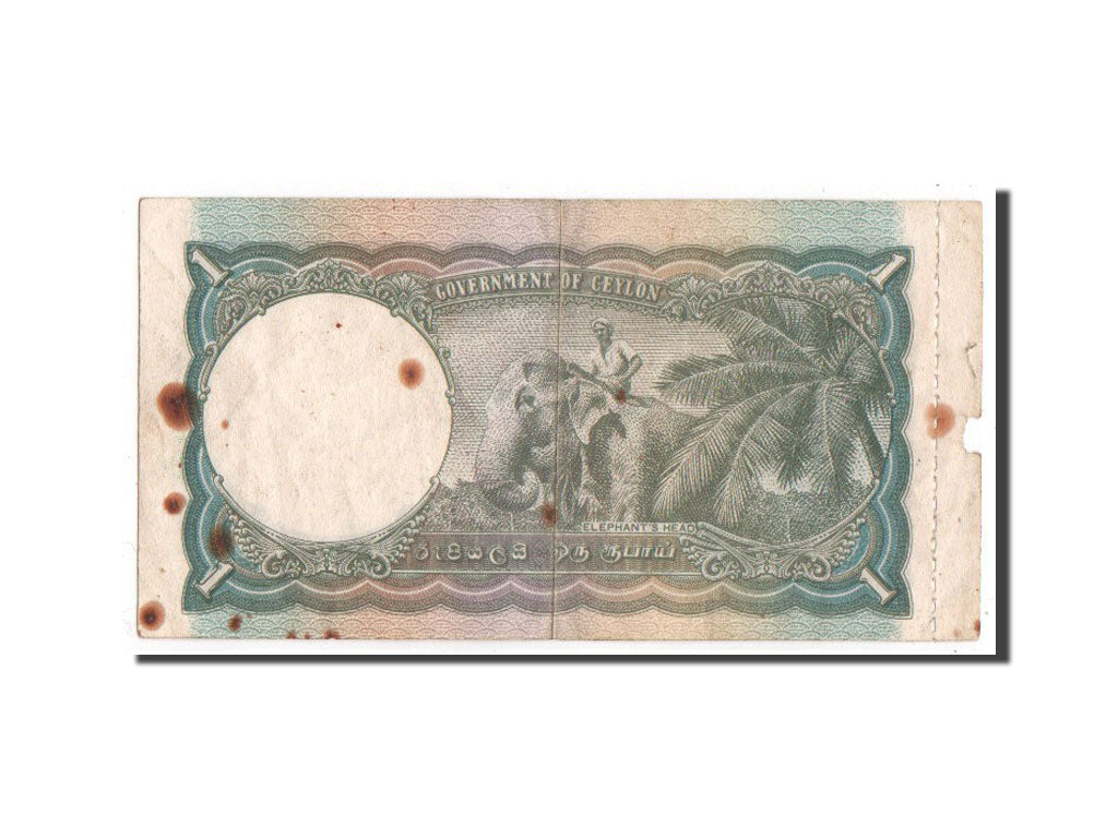 Ceylon, 1 Rupee, 1948, KM #34, VG(8-10), A83882999