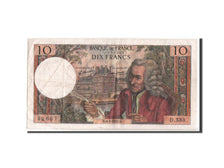 Banknot, Francja, 10 Francs, Voltaire, 1970, EF(40-45), Fayette:62.41, KM:147c