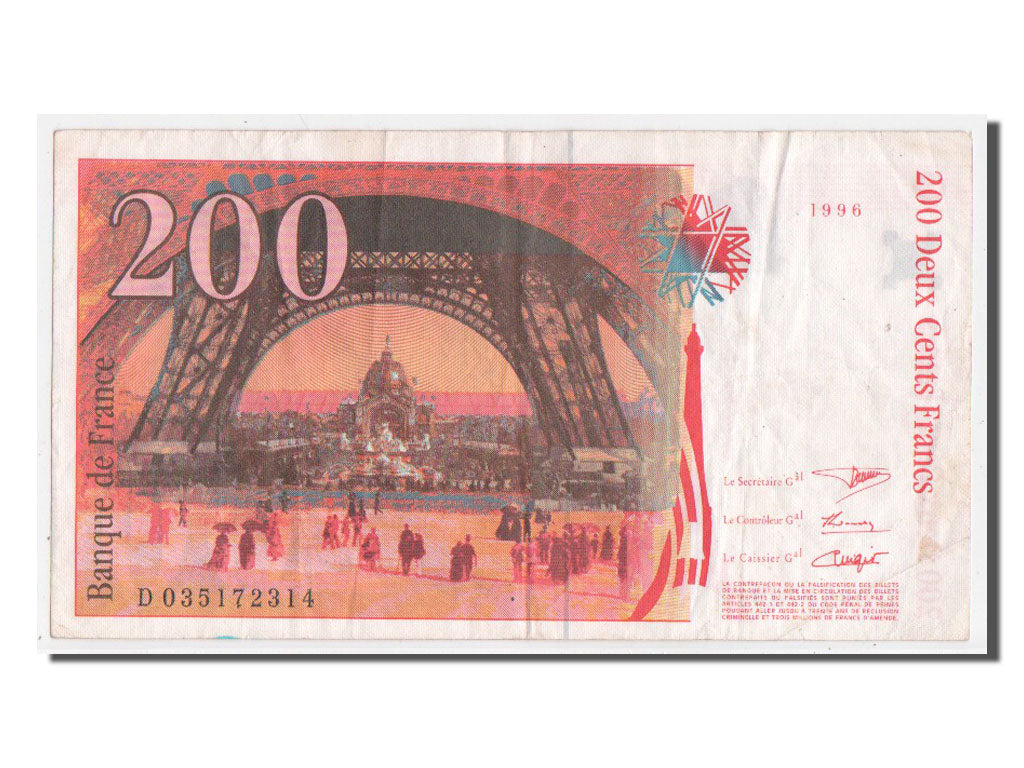 France, 200 Francs type Eiffel, Pick 159a