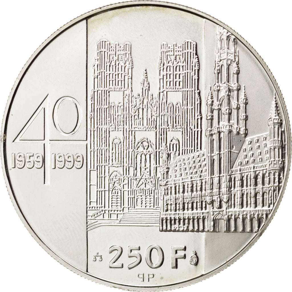 Belgio, 250 Francs, 250 Frank, 1999, Belgium, FDC, Argento, KM:209