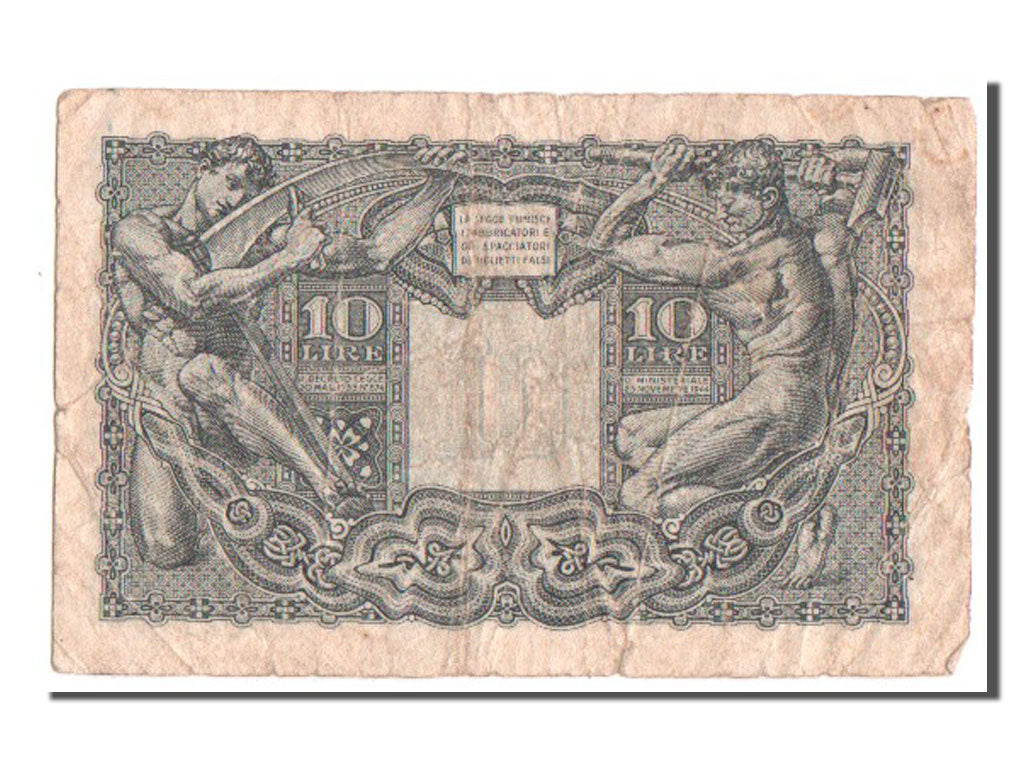 Italy, 10 Lire, 1944, KM #32b, VG(8-10), O421957781