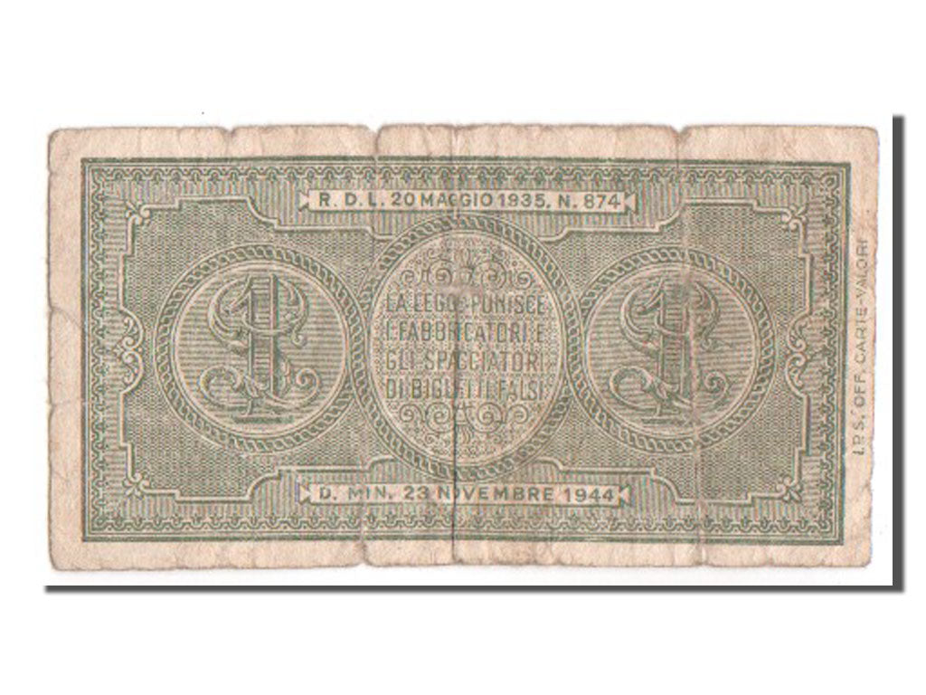 Italie, 1 Lira type 1944, Pick 29b