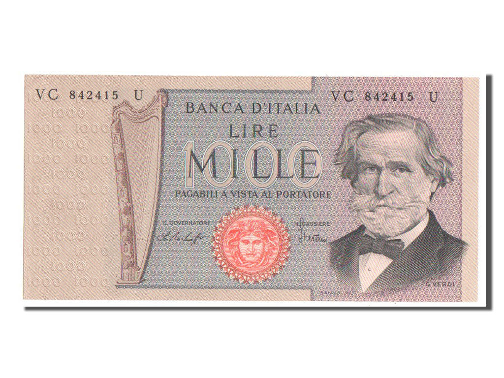 Billete, 1000 Lire, 1977, Italia, SC+