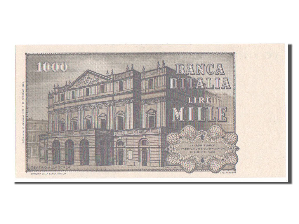 Billete, 1000 Lire, 1977, Italia, SC+