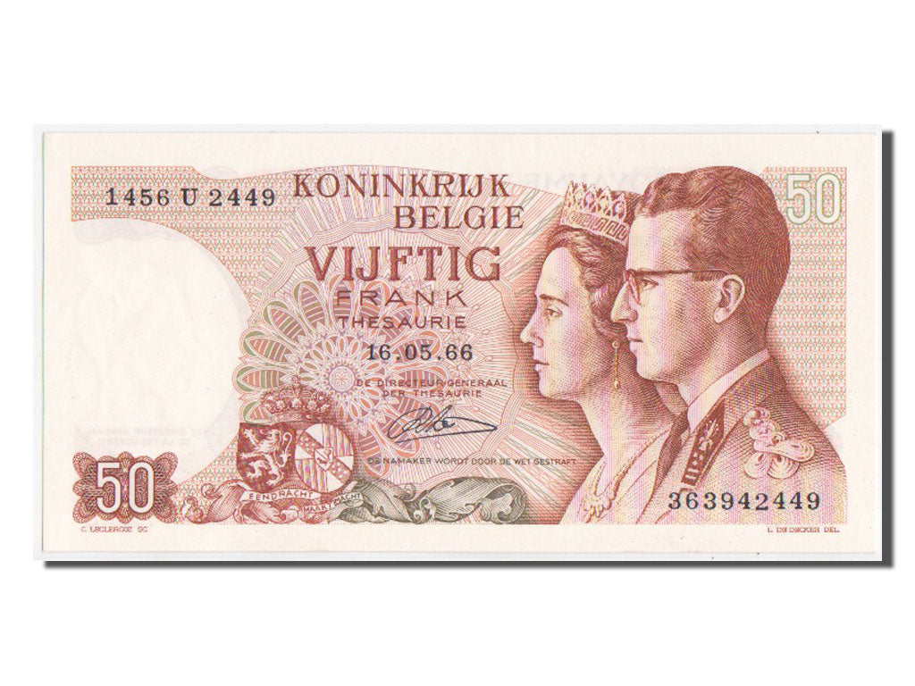 Billete, 50 Francs, 1966, Bélgica, SC