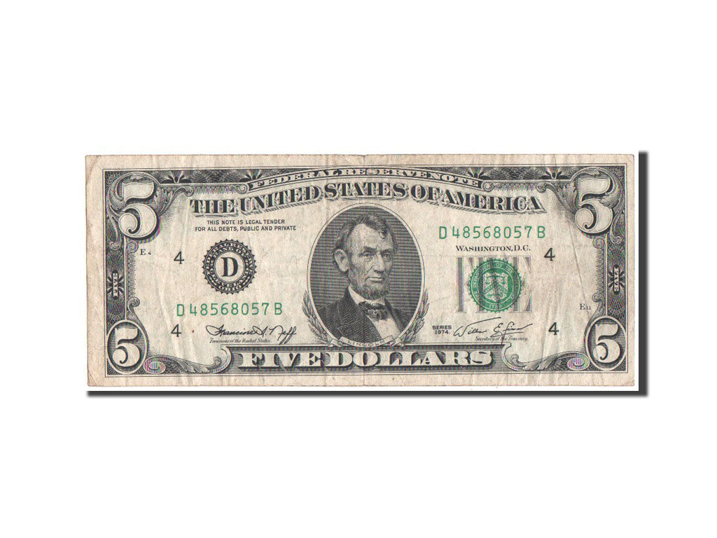 Etats-unis, 5 Dollars type 1974 series, Pick 456