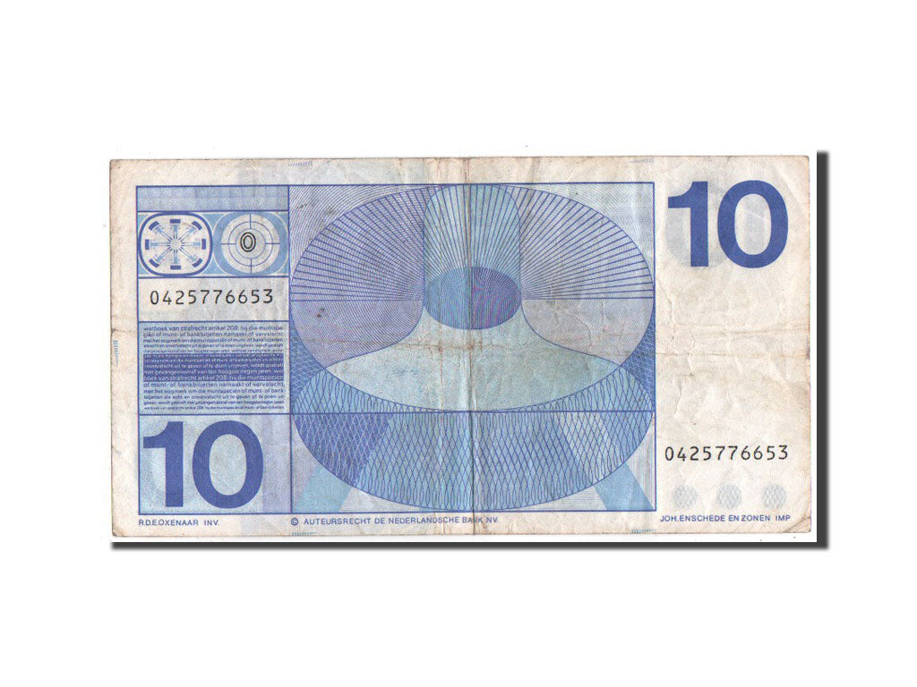 Biljet, Nederland, 10 Gulden, 1968, TB