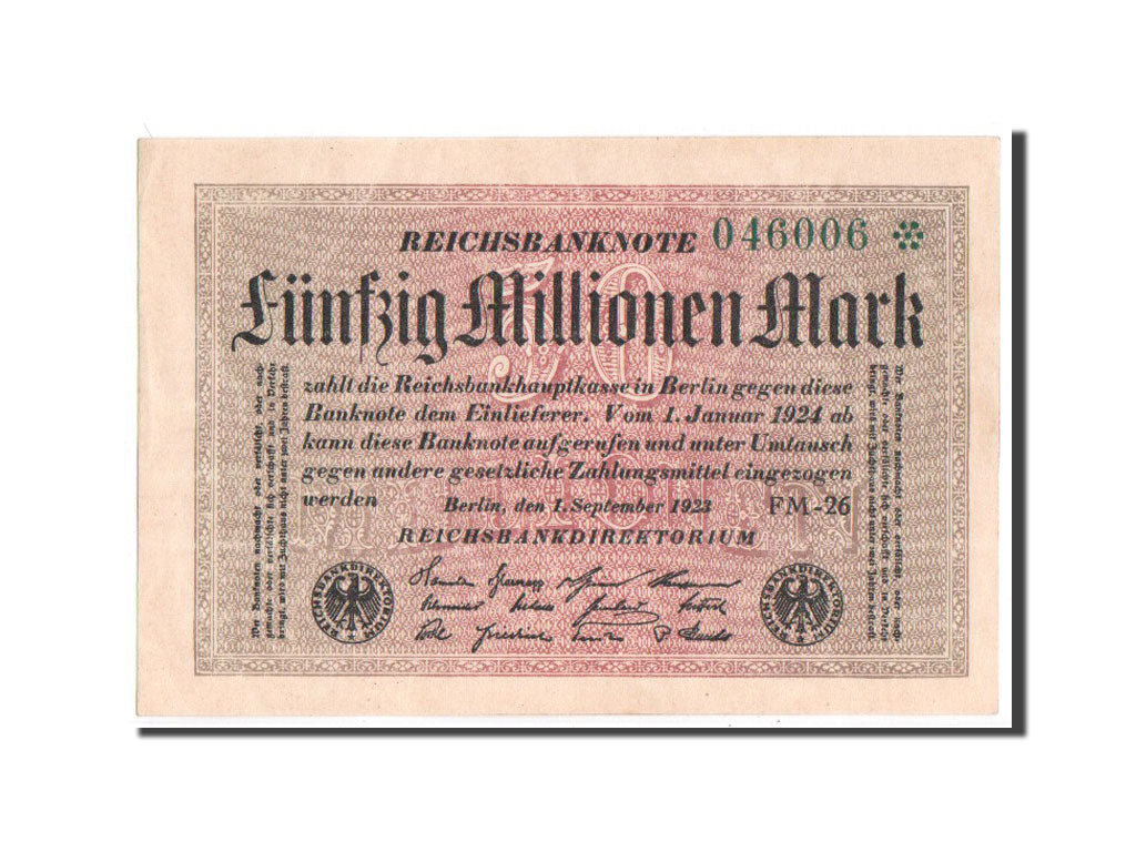 Banknote, Germany, 50 Millionen Mark, 1923, AU(55-58)
