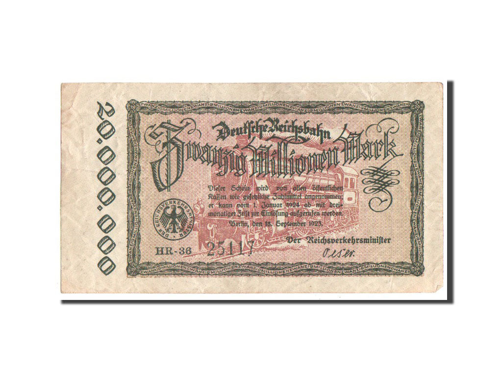 Billete, 20 Millionen Mark, 1923, Alemania, MBC
