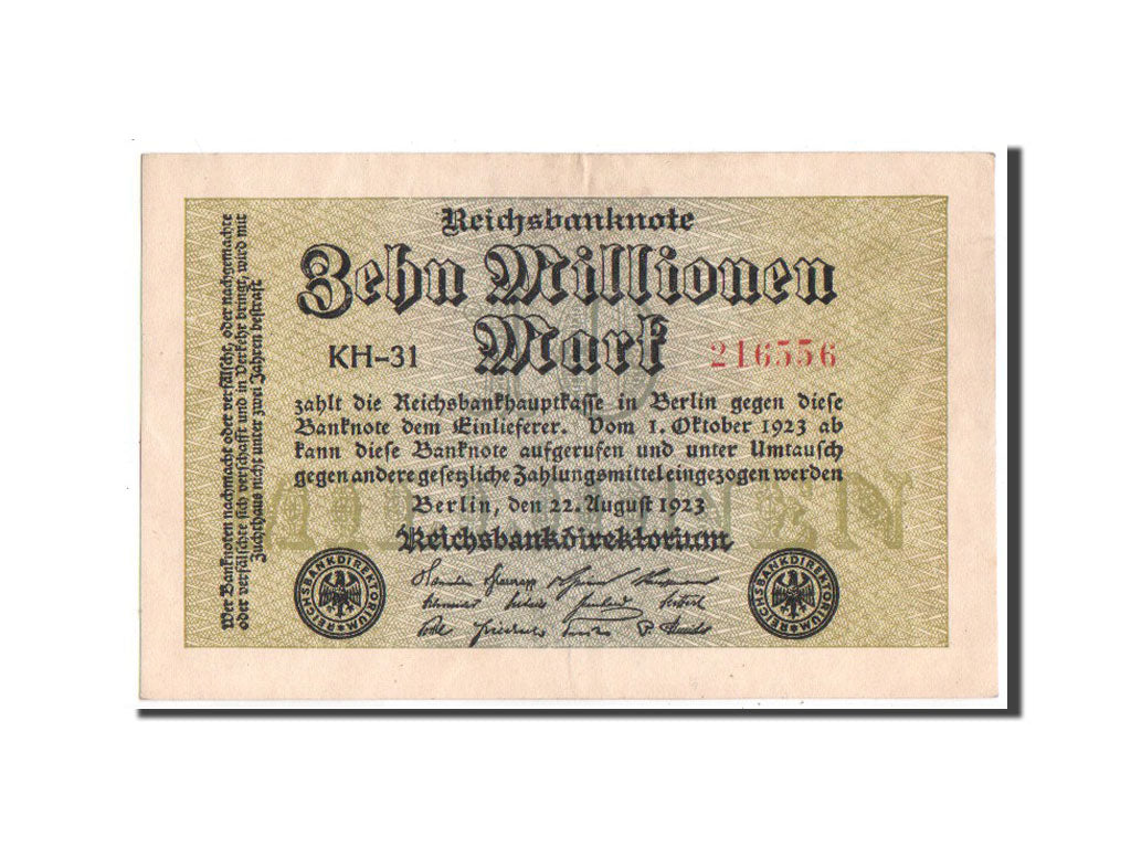 Banknote, Germany, 10 Millionen Mark, 1923, AU(55-58)