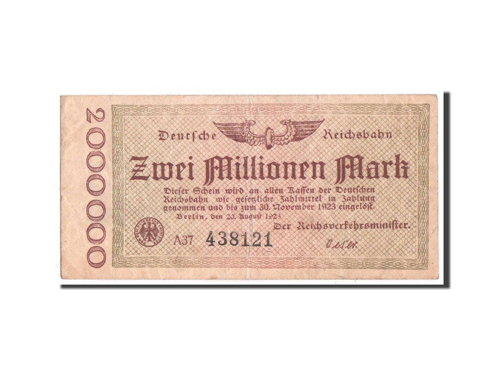 Germany, 2 Millionen Mark, 1923, KM #S1012a, EF(40-45), A37 438121