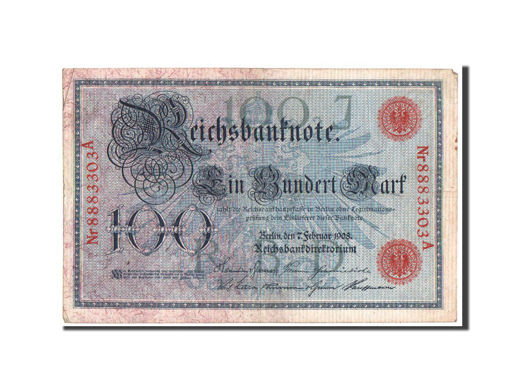 Biljet, Duitsland, 100 Mark, 1908, TB