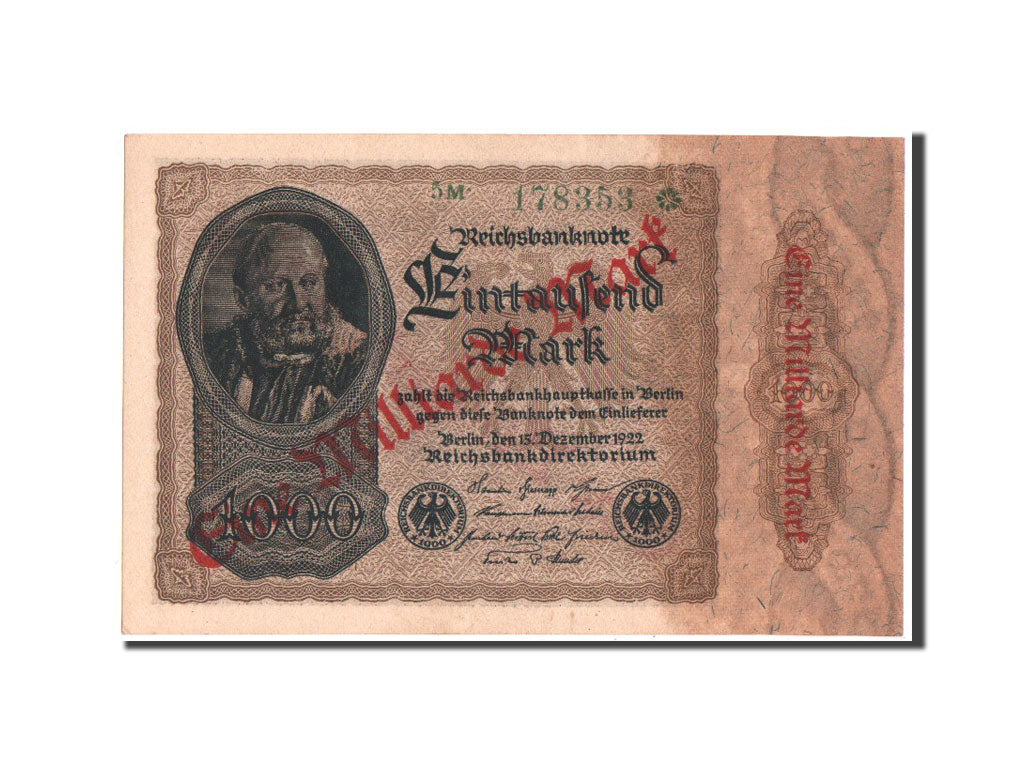 Billete, 1 Milliarde Mark on 1000 Mark, 1922, Alemania, EBC+