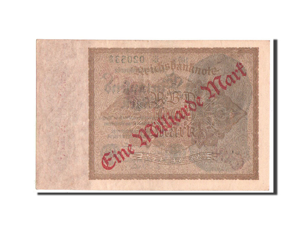 Banknote, Germany, 1 Milliarde Mark on 1000 Mark, 1922, AU(55-58)