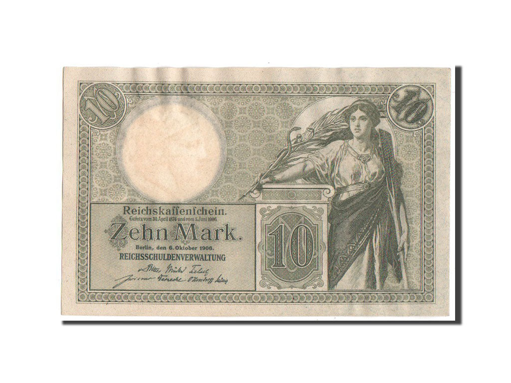 Germany, 10 Mark, 1906, KM #9b, AU(55-58), W.NR2003671