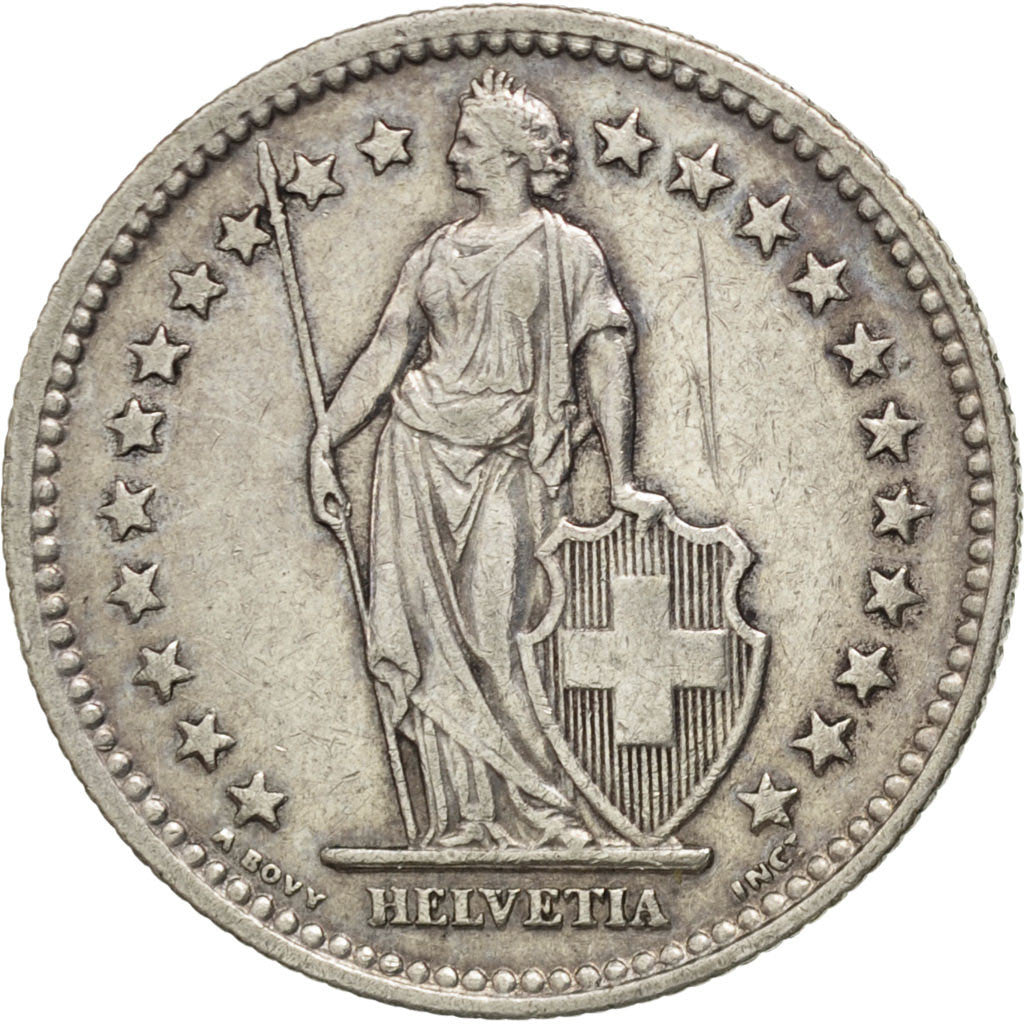 SWITZERLAND, 2 Francs, 1941, Bern, KM #21, EF(40-45), Silver, 27.4, 10.01
