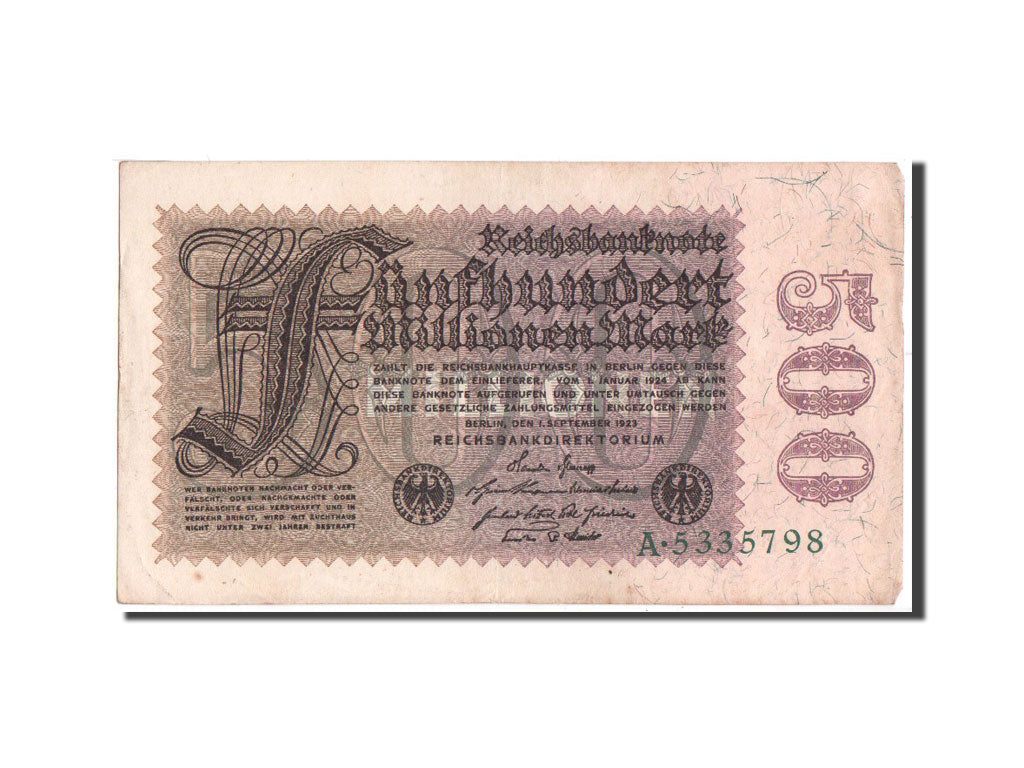 Banknote, Germany, 500 Millionen Mark, 1923, EF(40-45)