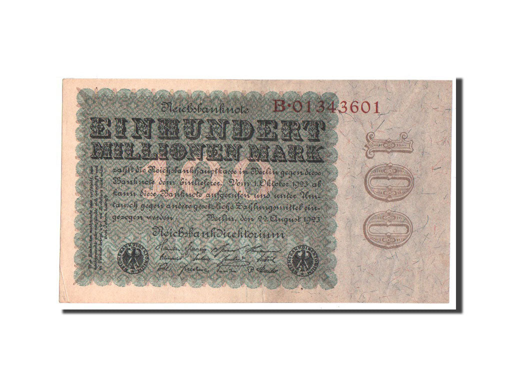 Banknote, Germany, 100 Millionen Mark, 1923, AU(55-58)