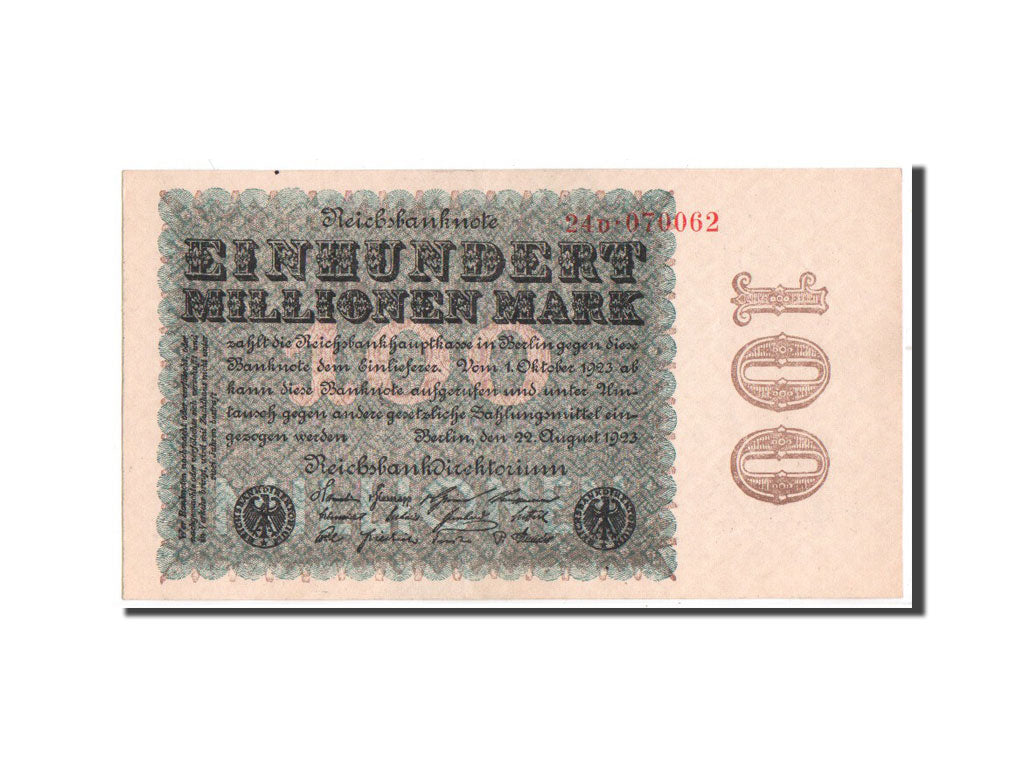 Banknote, Germany, 100 Millionen Mark, 1923, AU(50-53)