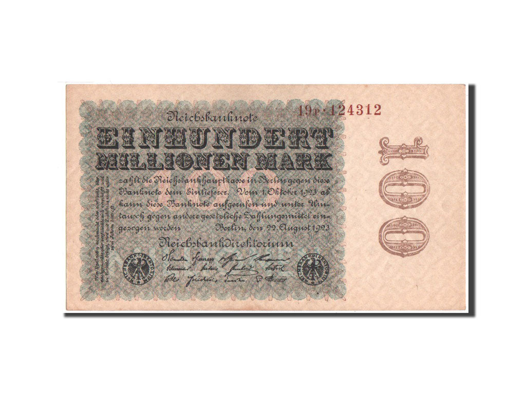 Banknote, Germany, 100 Millionen Mark, 1923, AU(50-53)