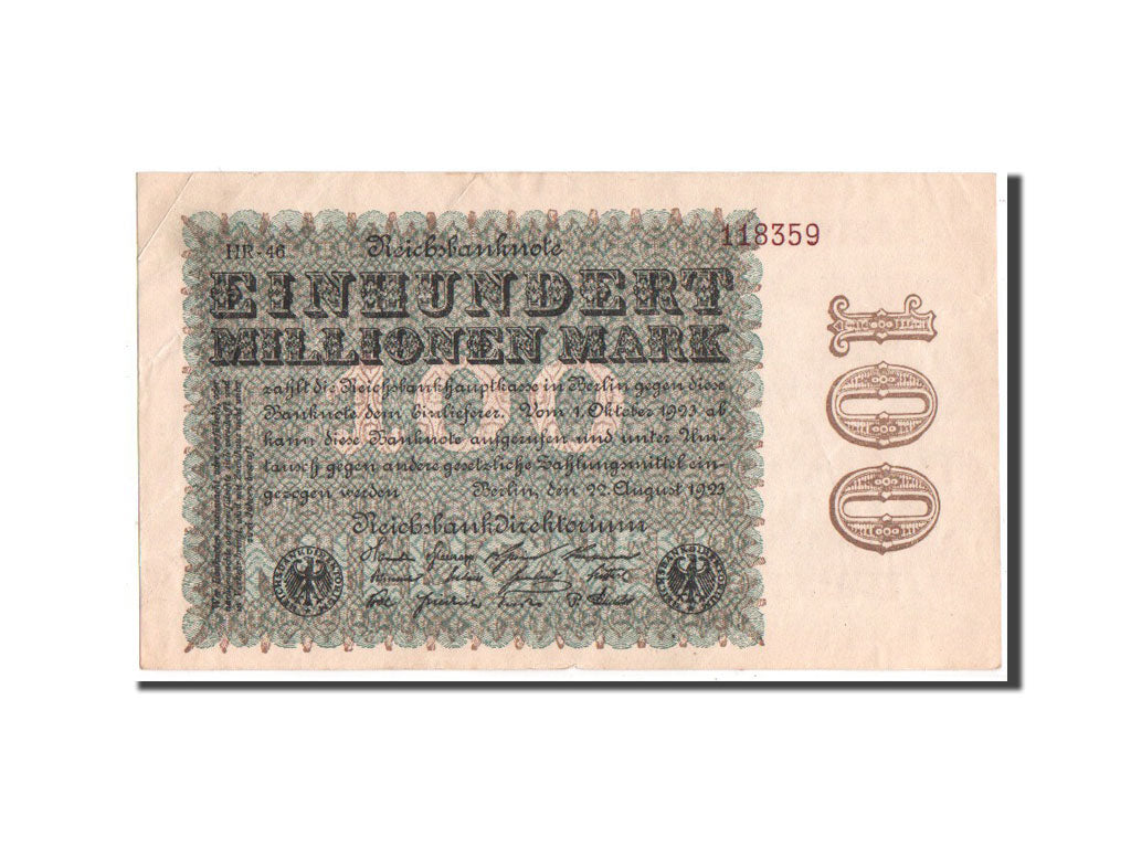 Banknote, Germany, 100 Millionen Mark, 1923, EF(40-45)