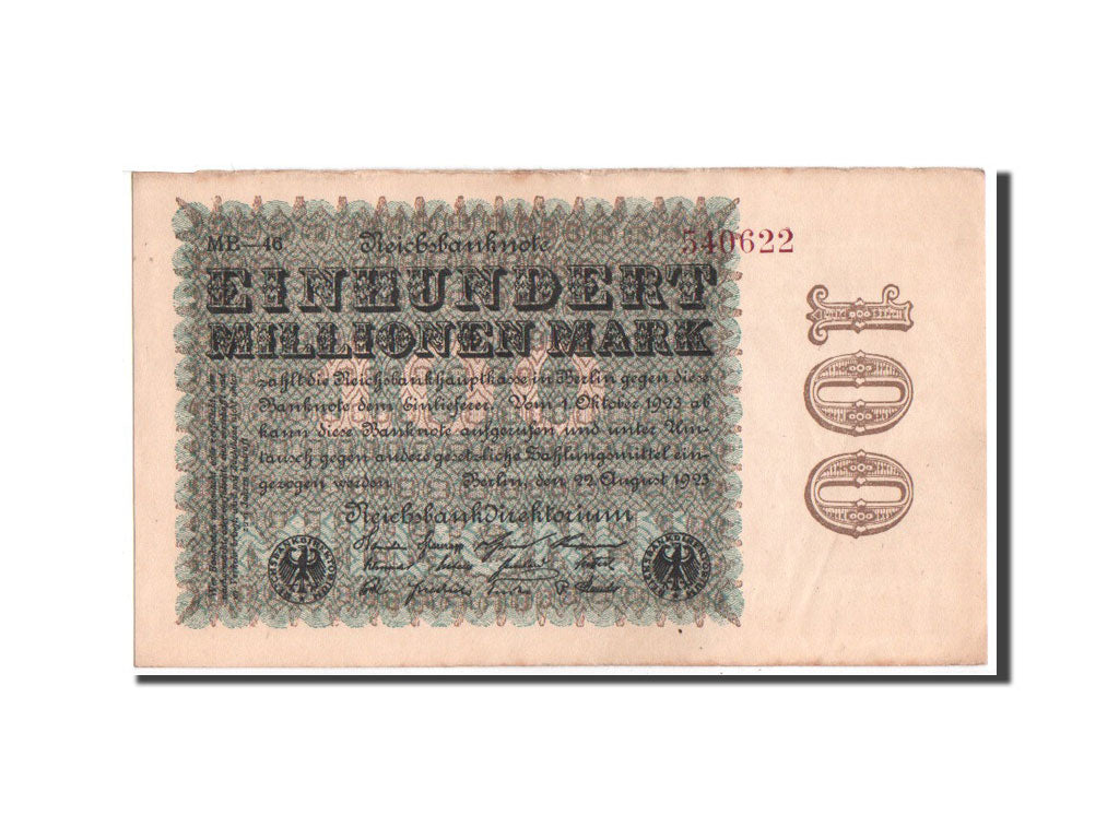 Banknote, Germany, 100 Millionen Mark, 1923, EF(40-45)