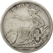 Suisse, Confédération helvétique, 1 Franc, 1860 B, Berne, KM 9a