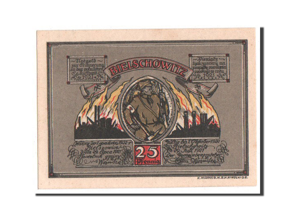 Germany, Polnisch Oberschlesien, 25 Pfennig, 1921, UNC(65-70), Mehl #104.5a
