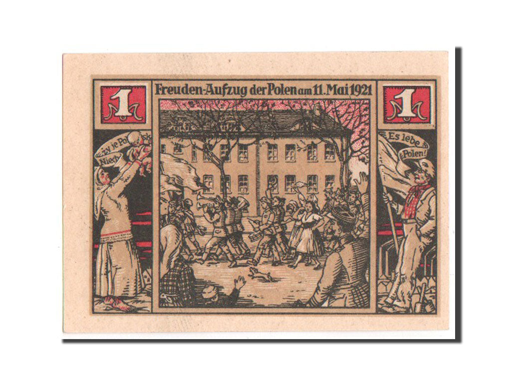 Germany, Polnisch Oberschlesien, 1 Mark, 1921, UNC(63), 012784, Mehl #104.5b