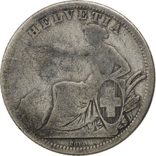 SWITZERLAND, Franc, 1861, Bern, KM #9a, F(12-15), Silver, 4.61