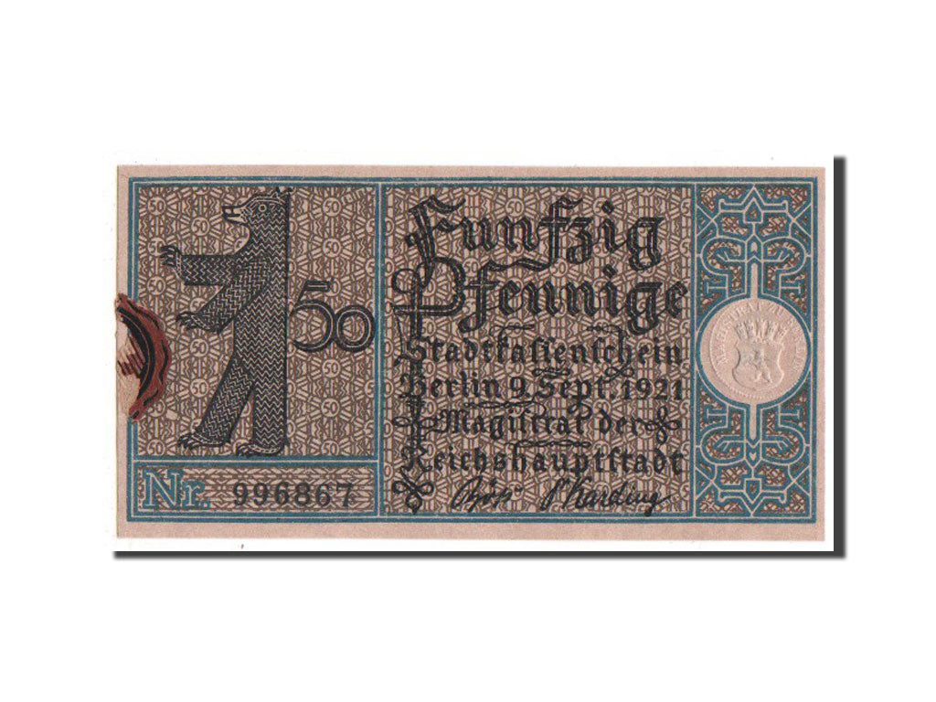 Germany, Brandenburg, 50 Pfennig, 1921, UNC(63), 996867, Mehl #92.2