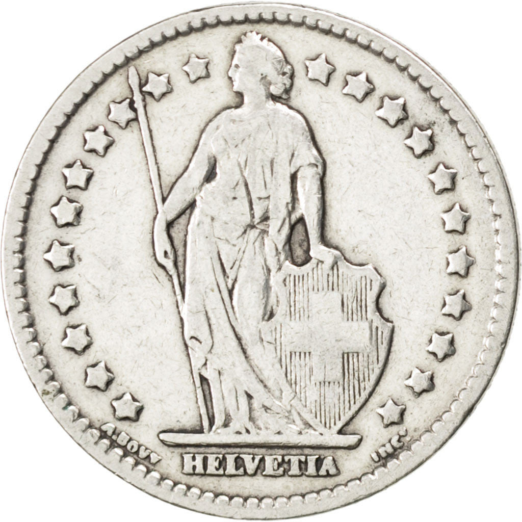 Moneta, Svizzera, Franc, 1908, Bern, MB, Argento, KM:24