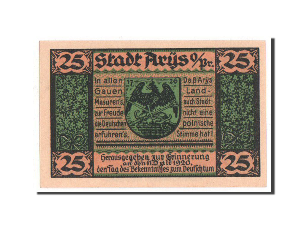 Banknote, Germany, Ostpreußen, 25 Pfennig, 1921, UNC(65-70), Mehl:47.1a
