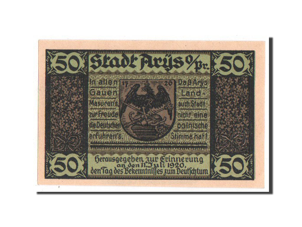 Banknote, Germany, Ostpreußen, 50 Pfennig, 1921, UNC(65-70), Mehl:47.1a