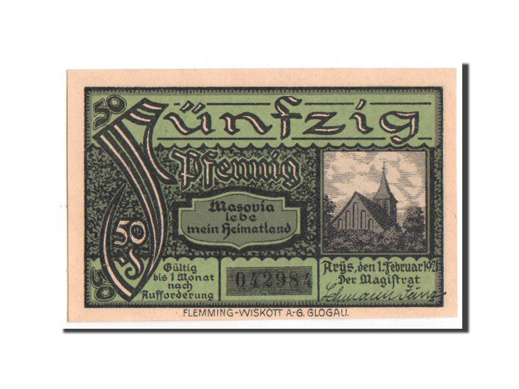 Banknote, Germany, Ostpreußen, 50 Pfennig, 1921, UNC(65-70), Mehl:47.1a