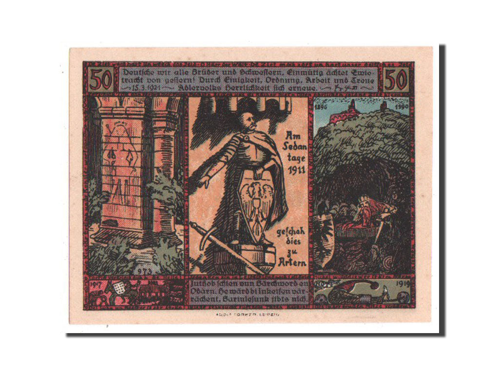 Banknote, Germany, Artern Stadt, 50 Pfennig, 1921, UNC(65-70), Mehl:45.8