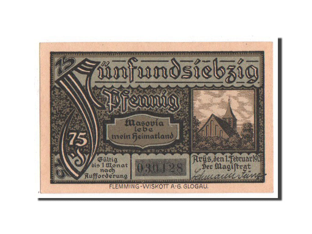 Banknote, Germany, Ostpreußen, 75 Pfennig, 1921, UNC(63), Mehl:47.1a