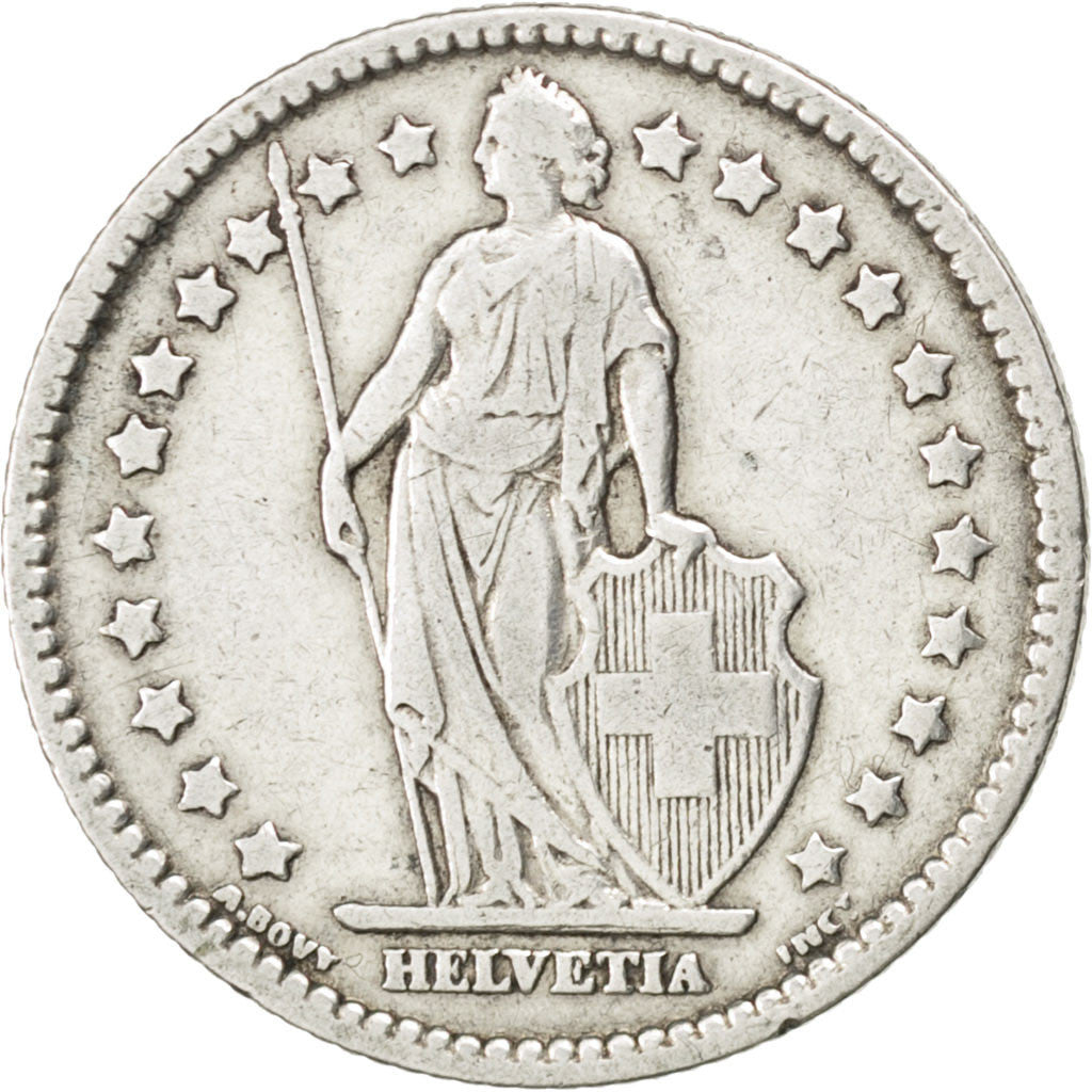 Moneta, Svizzera, Franc, 1909, Bern, MB+, Argento, KM:24