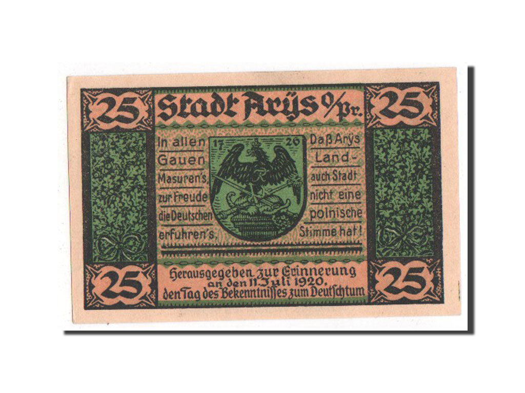 Germany, Ostpreußen, 25 Pfennig, 1921, UNC(63), 052502, Mehl #47.1a