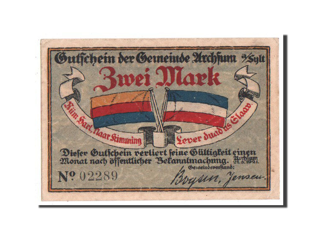 Banknote, Germany, Schleswig-Holstein, 2 Mark, 1921, UNC(60-62), Mehl:40.1a