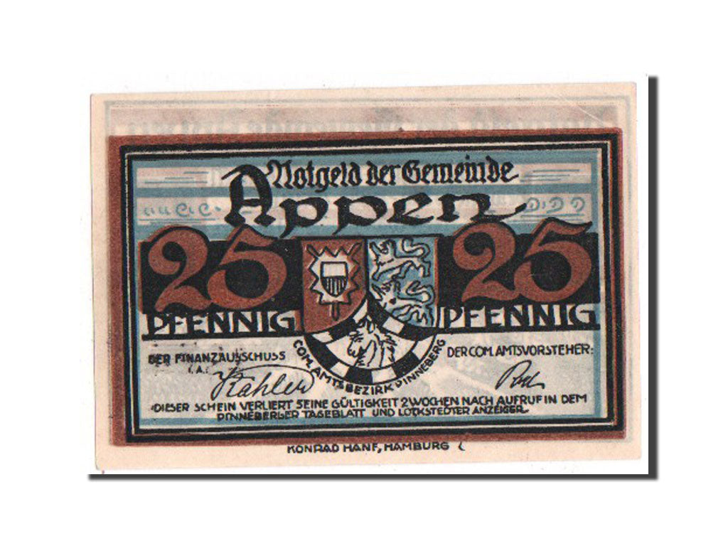 Banknote, Germany, Schleswig-Holstein, 25 Pfennig, 1921, UNC(65-70), Mehl:39.1