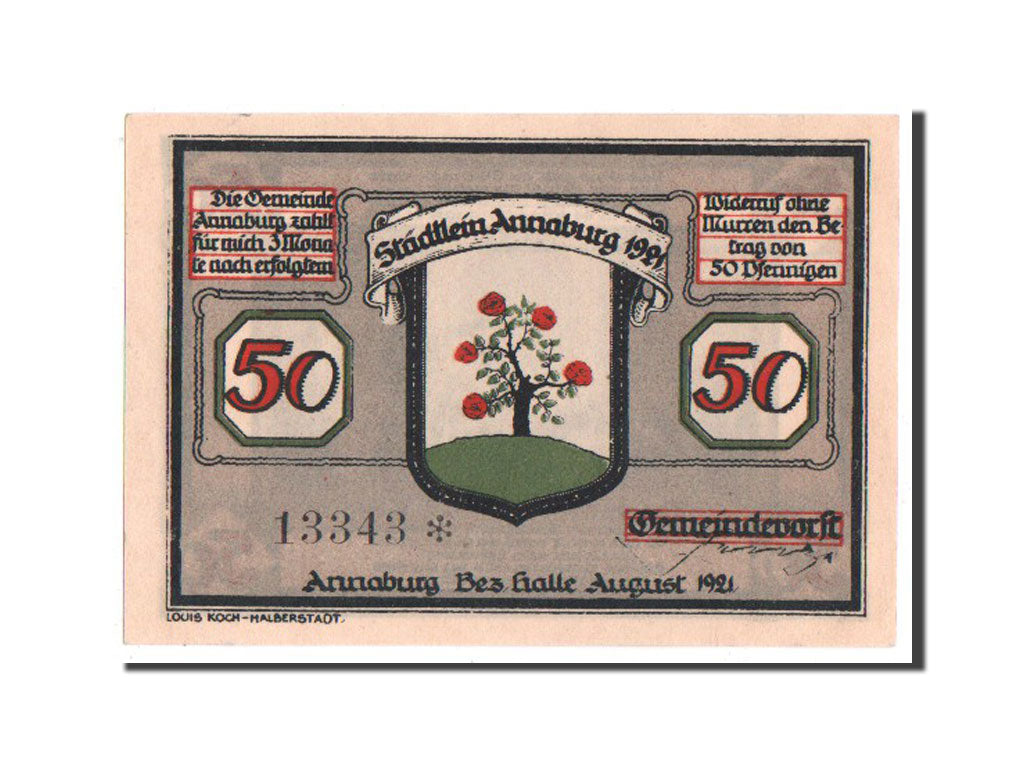 Banknote, Germany, Annaburg Stadt, 50 Pfennig, 1921, 1921-08-01, UNC(64)
