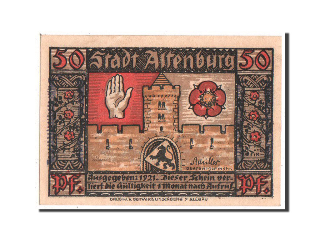 Billet, Allemagne, Sachsen-Altenburg, 50 Pfennig, 1921, SPL+, Mehl:21.1a