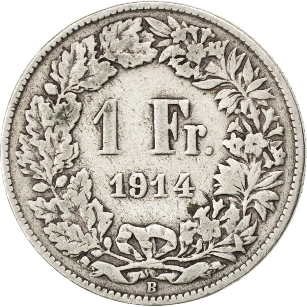 Coin, Switzerland, Franc, 1914, Bern, VF(20-25), Silver, KM:24