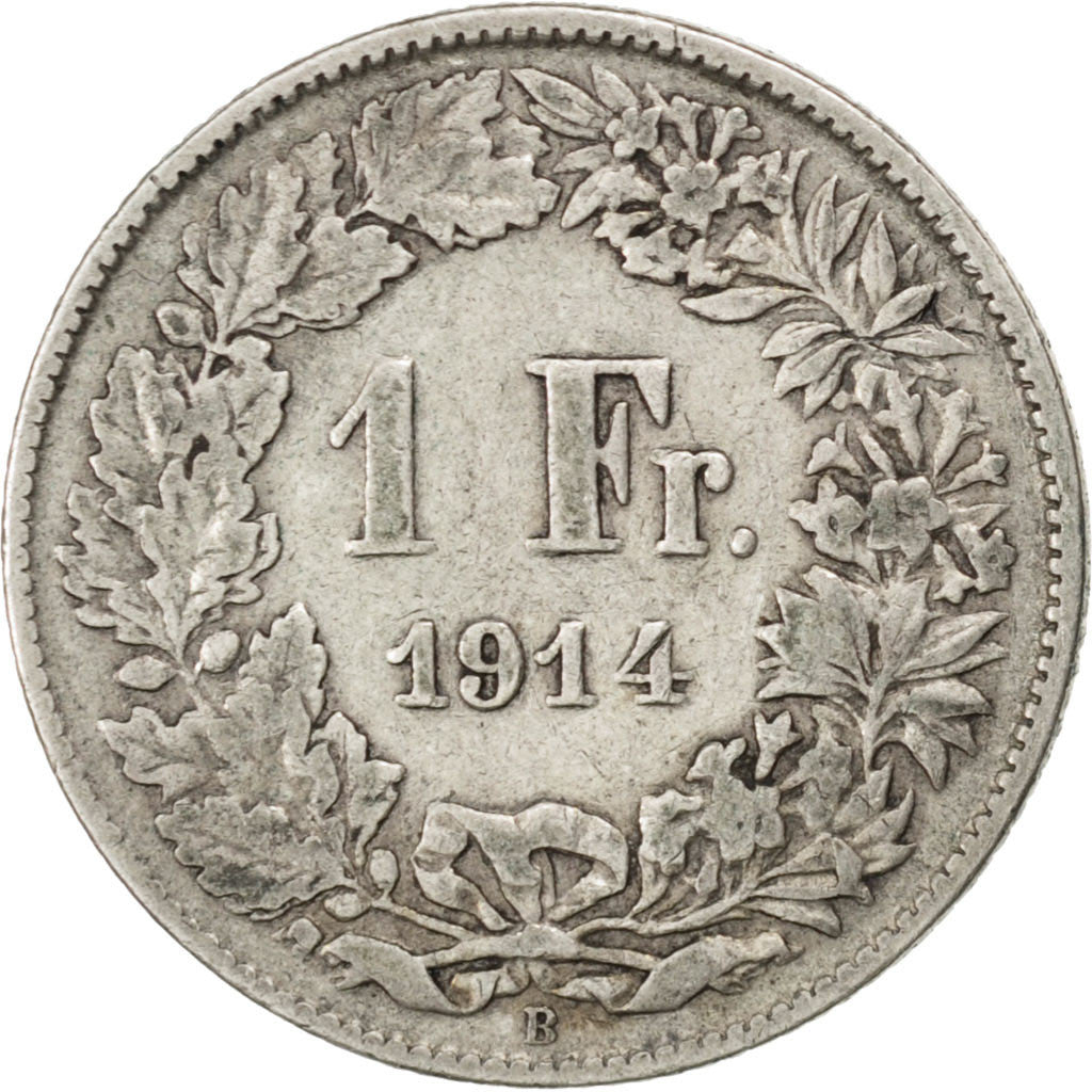 Münze, Schweiz, Franc, 1914, Bern, S+, Silber, KM:24